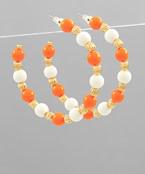 Gameday Collegiate Colored Hoops- Orange/White