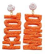 Orange/White touchdown earrings