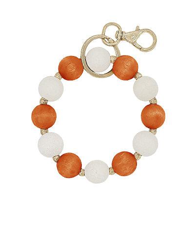 Gameday Orange/White Bangle Keychain