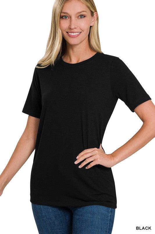 Short Sleeve Round Neck tee- Black