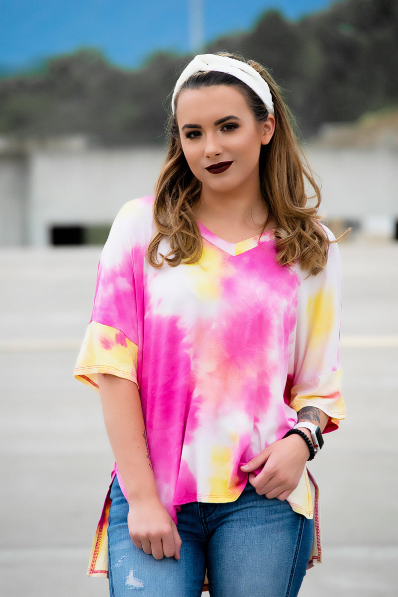 Pink Lemonade Tie Dye Top - 512 Boutique