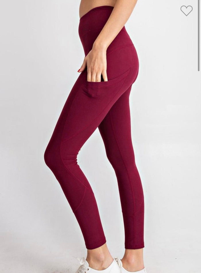 Burgundy Work it Out Leggings